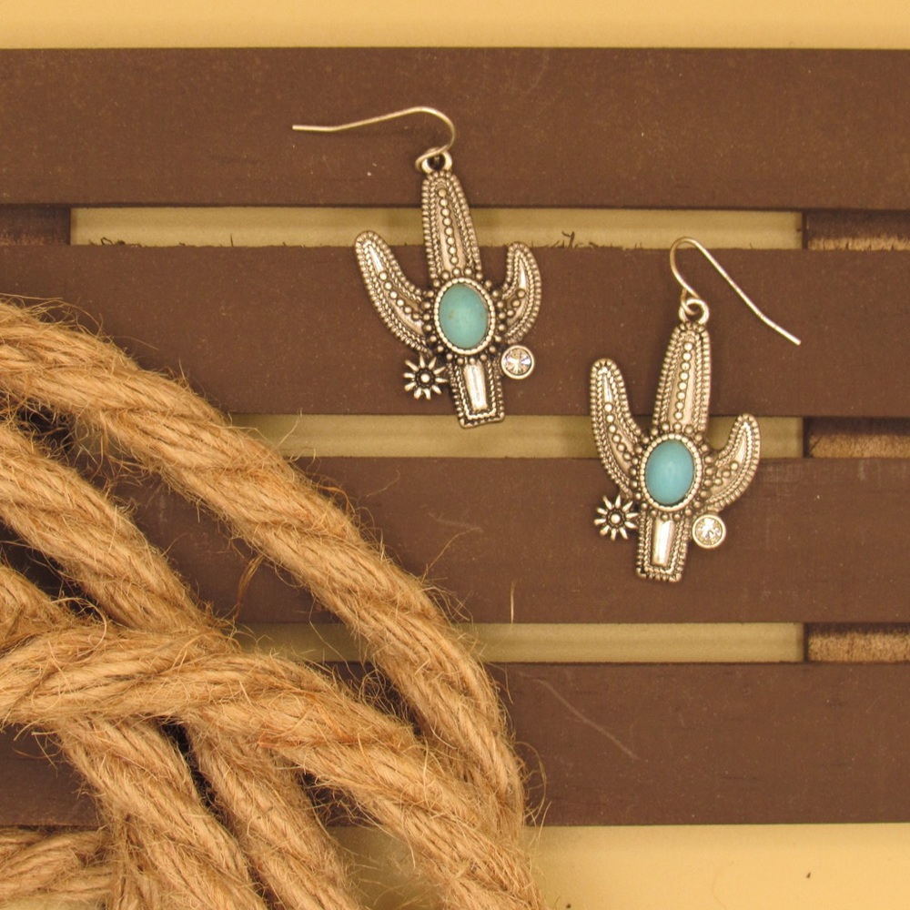 Cactus Western Earrings